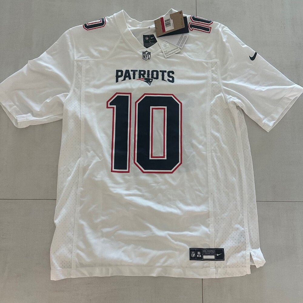 NEW ENGLAND PATRIOTS DRAKE MAYE NIKE WHITE 2025 TUNDRA FASHION NFL GAME JERSEY L